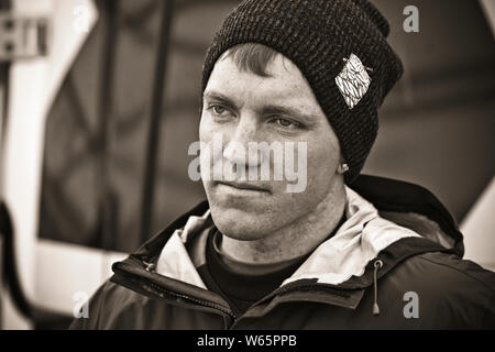 15. MAI 2010 - Maribor, Slowenien. Aaron Gwin an der UCI Mountainbike World Cup. Stockfoto