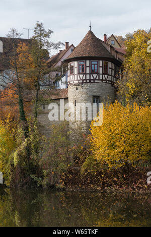 Historische tanner Tower, Schwäbisch Hall, Kochertal, Hohenlohe, Heilbronn - Franken, Baden-Württemberg, Deutschland, Gerberturm Stockfoto