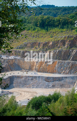 Anzeigen eines Chalk - Grube, Wülfrath, Nordrhein-Westfalen, Deutschland, Europa Stockfoto