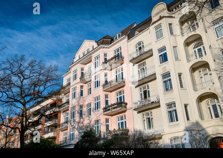 Altbauten, Sierichstrasse, Winterhude, Hamburg Stockfoto