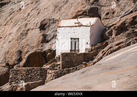 Barranco de La Penita, Ermita del Malpaso, Kapelle, Vega de Rio Palmas, Fuerteventura, Spanien Stockfoto