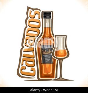 Vector Illustration von Alkohol Calvados Stock Vektor