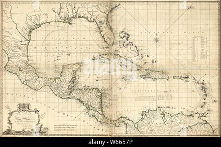 Amerikanischer Unabhängigkeitskrieg Ära Karten 1750-1786 972 An Seine Königliche Hoheit George Augustus Frederick Prinz von Wales & c&c&c Dieses Diagramm der West Indies 1 Neu Erstellen und Reparieren Stockfoto