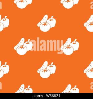 Gemüse essen Muster Vector Orange Stock Vektor