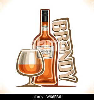 Vector Illustration von Alkohol trinken Brandy Stock Vektor