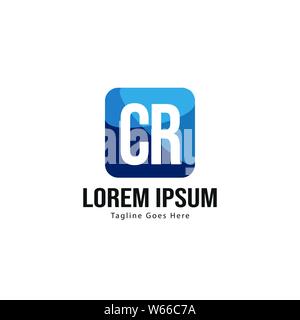 Erste CR logo Vorlage mit modernen Rahmen. Minimalistische CR schreiben logo Vector Illustration Design Stock Vektor