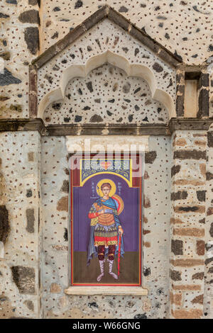 Details des Agios Dimitrios in Mesaria Santorini Griechenland Stockfoto