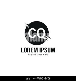 Erste CQ Logo Vorlage mit modernen Rahmen. Minimalistische CQ schreiben logo Vector Illustration Design Stock Vektor