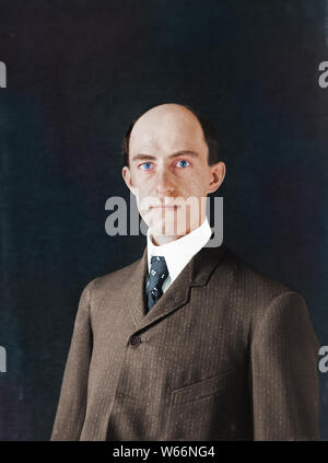 Portrait von Wilbur Wright (1867 - 1912), eingefärbten Foto. Stockfoto