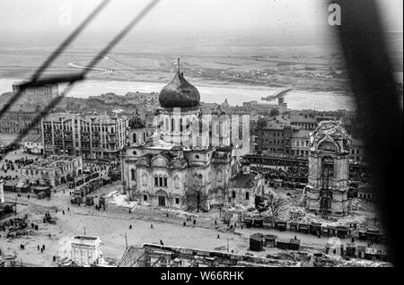 Stadt Rostow am Don während der Besetzung durch deutsche Armay im WK 2 in den Jahren 1942/43 entstand im Winter zerstört Stockfoto