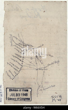Bürgerkrieg Karten 2234 Skizze der Straße von Charlottesville zu Afton und von Browns Cove Afton Albemarle County Virginia Bauen und Reparieren Stockfoto