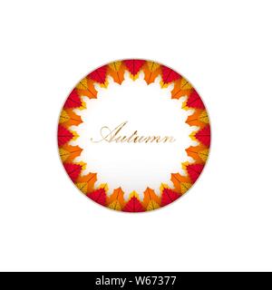 Herbst Hintergrund Layout mit Blättern schmücken. Herbst vektor design Plakat und Hintergrund Stock Vektor