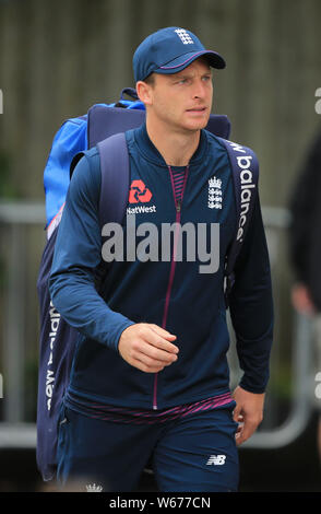 BIRMINGHAM, ENGLAND. 31. JULI 2019: Jos Buttler vor dem Specsavers Asche erste Testspiel bei Edgbaston Cricket Ground, Birmingham. Credit: Cal Sport Media/Alamy leben Nachrichten Stockfoto