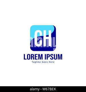 Erste CH-logo Vorlage mit modernen Rahmen. Minimalistische CH schreiben logo Vector Illustration Design Stock Vektor