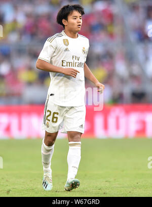 München, Deutschland - 30. Juli: Takefusa Kubo während der Audi Cup 2019 semi final Match zwischen Real Madrid und Tottenham Hotspur in der Allianz Arena am 30. Juli 2019 in München, Deutschland. (Foto durch PressFocus/MB Medien) Stockfoto