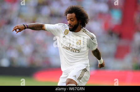 München, Deutschland - 30. Juli: Marcelo Vieira während der Audi Cup 2019 semi final Match zwischen Real Madrid und Tottenham Hotspur in der Allianz Arena am 30. Juli 2019 in München, Deutschland. (Foto durch PressFocus/MB Medien) Stockfoto