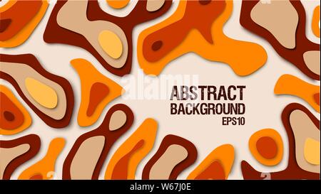 Abstrakte Papier Hintergrund. Papier Dekoration für Design Textured mit Karton gewellt orange Schichten. Stock Vektor