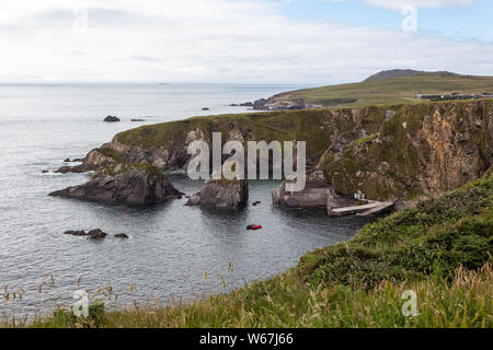 In Dunquin Pier auf der Halbinsel Dingle in der Grafschaft Kerry, Irland - Ausgangspunkt für die Blasket Islands Stockfoto