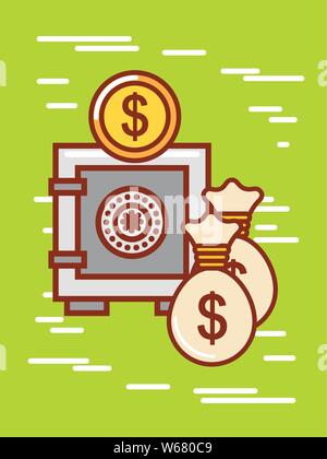 Geld Symbol auf grünem Hintergrund design Stock Vektor