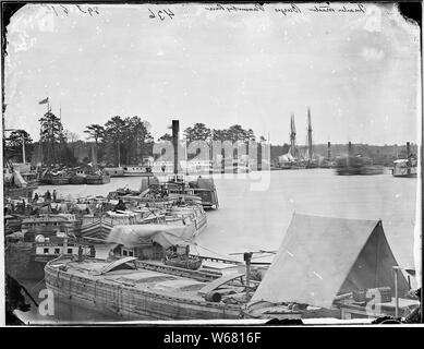 Der Quartiermeister Lastkähne am Fluss Pamunkey, 1864 Stockfoto