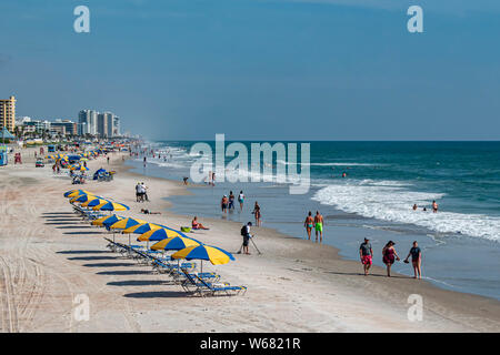 Daytona Beach Florida. Juli 07, 2019 Panorama von Daytona Beach von der Main Street Pier Stockfoto