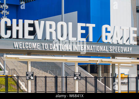 Datytona, Florida. Juli 18, 2019. Chevrolet Gate bei Daytona International Speedway Stockfoto