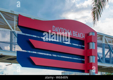 Datytona, Florida. Juli 18, 2019. Blick von oben auf die Daytona Beach. Stockfoto