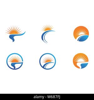 Sun Vektor illustration symbol Logo Template Design Stock Vektor