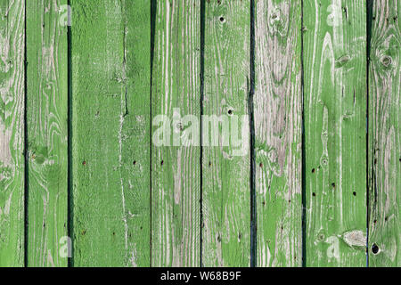 Alte grüne ländliche Holzwand, Hintergrund Foto Textur Stockfoto