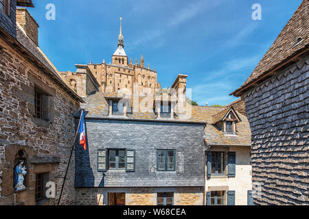Mont Saint Michel Dorf, ein UNESCO-Weltkulturerbe, in der Normandie, Frankreich
