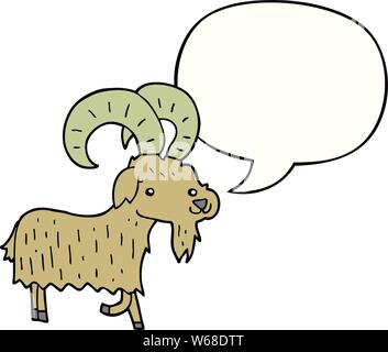 Comic Ziege mit Sprechblase Stock Vektor