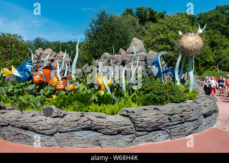 Orlando, FL/USA -7/31/19: Die Living Seas Pavillon im Disney World EPCOT der erzieht die Besucher über den Ozean. Stockfoto