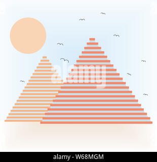 Abstrakte Pyramiden in der Wüste Stockfoto