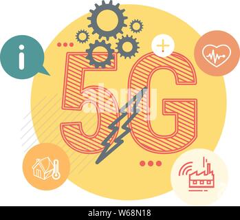 Telecom Technologie 5 G Entwicklung Abbildung als EPS 10-Datei Stock Vektor