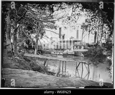 Transporte und Lastkähne auf Pamunkey River, Va Stockfoto