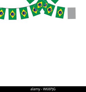 Helles Feuerwerk mit Flagge Brasilien für den Urlaub. Vector Illustration. Stock Vektor