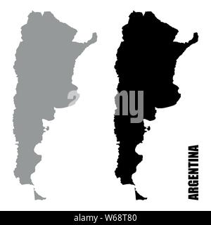 Argentinien silhouette Karten auf weißem Hintergrund Stock Vektor