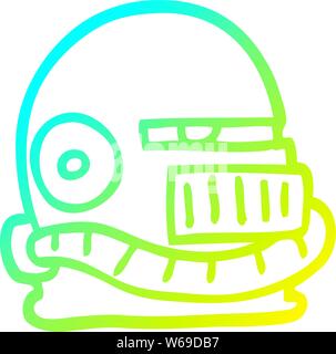 Kalte abstufungslinie Zeichnung einer Cartoon futuristischen Helm Stock Vektor