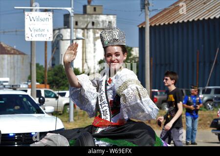 Tschechische Königin an der Tschechischen Fest Parade in Wilson, Kansas Stockfoto