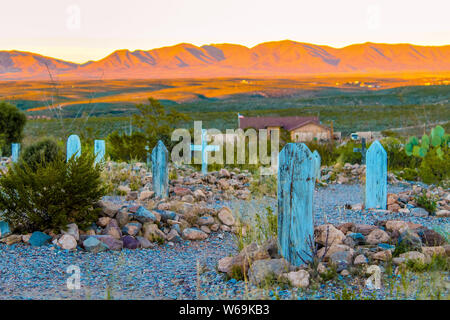 Boothill Friedhof bei Sonnenuntergang. Tombstone, Arizona - November 2, 2018 Stockfoto