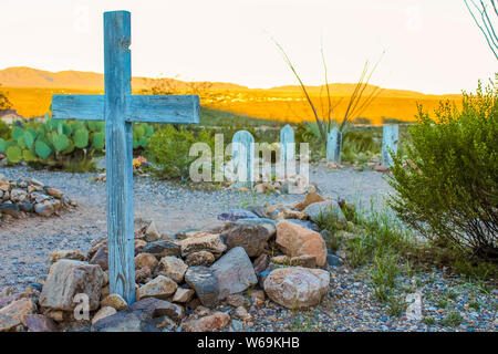 Boothill Friedhof bei Sonnenuntergang. Tombstone, Arizona - November 2, 2018 Stockfoto