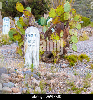 Boothill Graveyard Freddie Getue. Tombstone, Arizona - November 2, 2018 Stockfoto