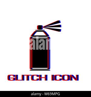 Spray Symbol flach. Einfache Piktogramm-Glitch Wirkung. Vector illustration symbol Stock Vektor