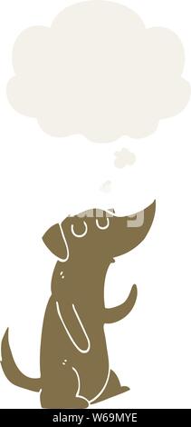 Cartoon Hund mit dachte Blase im Retro Stil Stock Vektor