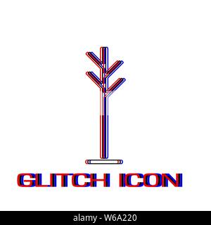 Kleiderbügel Symbol flach. Einfache Piktogramm-Glitch Wirkung. Vector illustration symbol Stock Vektor