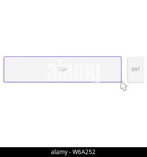 Stretch Sonntag und das Wochenende verlängern. Mit langweiligen Routine. Vector Illustration Stock Vektor