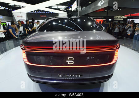 Eine Byton K-Byte-Concept Car ist auf Anzeige während der 2018 International Consumer Electronics Show (CES Asien Asien 2018) in Shanghai, China, 13. Juni 2017 Stockfoto