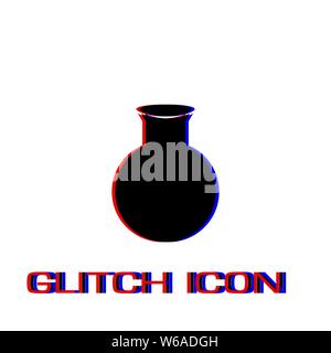 Vase Symbol flach. Einfache Piktogramm-Glitch Wirkung. Vector illustration symbol Stock Vektor