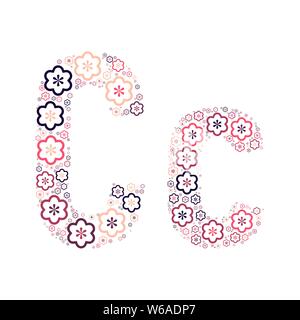 Buchstabe des Alphabets von farbigen Blumen positive Spaß mozaykoy. Vektorschrift Abbildung. Stock Vektor