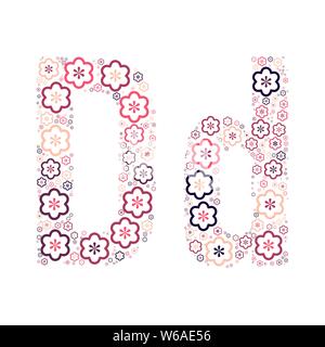Buchstabe des Alphabets von farbigen Blumen positive Spaß mozaykoy. Vektorschrift Abbildung. Stock Vektor